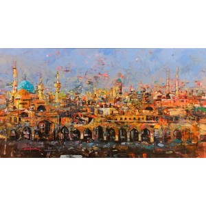 Shan Amrohvi, 24 x 48 inch, Acrylic on Canvas, Cityscape Painting, AC-SA-198